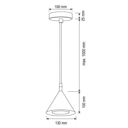 BRILAGI - LED Lustre suspenso por cabo CONE SINGLE 1xGX53/15W/230V branco
