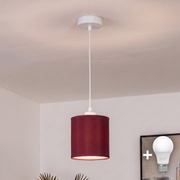 BRILAGI -LED Lustre suspenso por cabo NUBILA 1xE27/60W/230V Ø 14 cm branco/vermelho pompeiano