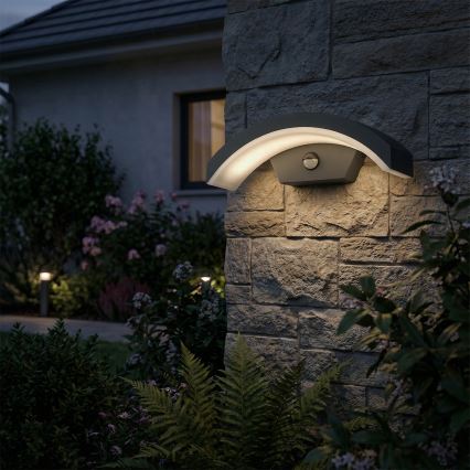 Brilagi - Luminária de parede LED exterior com sensor ARCELO LED/8W/230V IP54