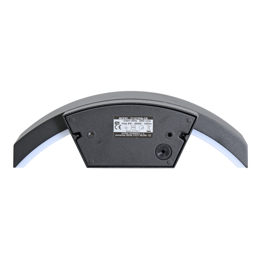 Brilagi - Luminária de parede LED exterior com sensor ARCELO LED/8W/230V IP54