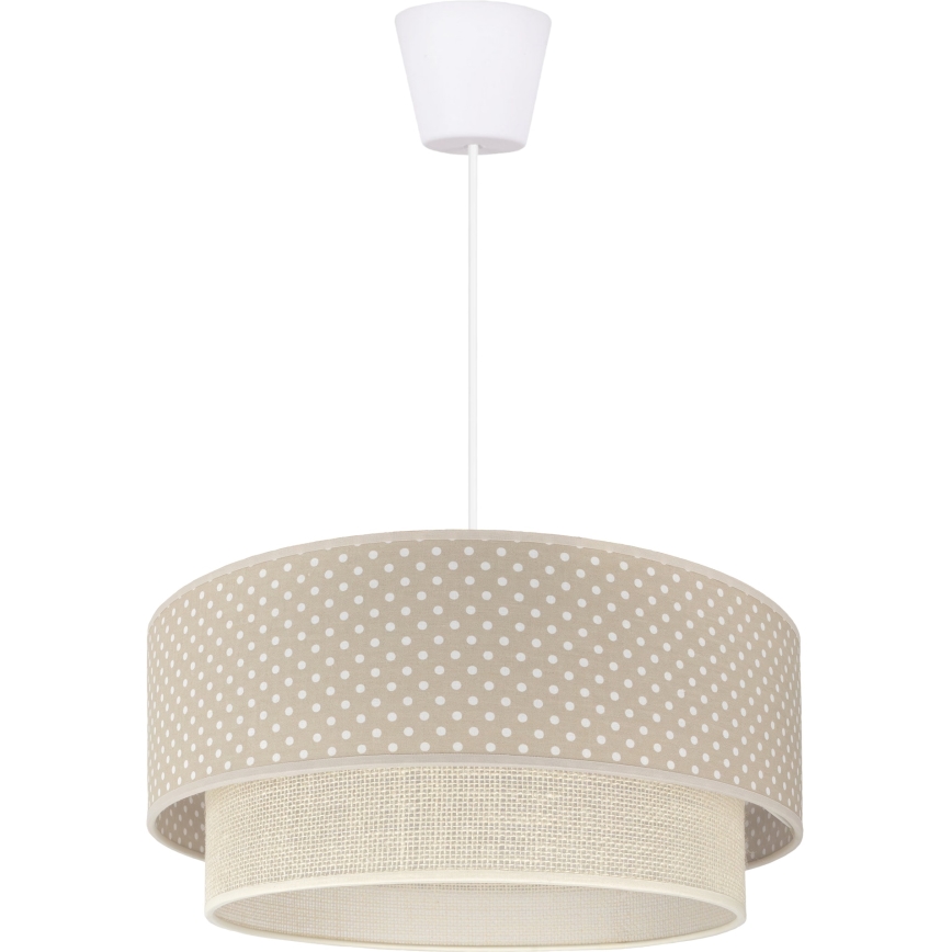 Brilagi - Lustre LED suspenso por cabo BOHO BOBO 1xE27/60W/230V Ø 40 cm, padrão de bolinhas bege/creme