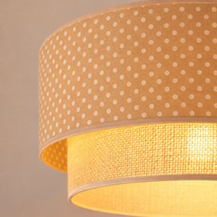 Brilagi - Lustre LED suspenso por cabo BOHO BOBO 1xE27/60W/230V Ø 40 cm, padrão de bolinhas bege/creme