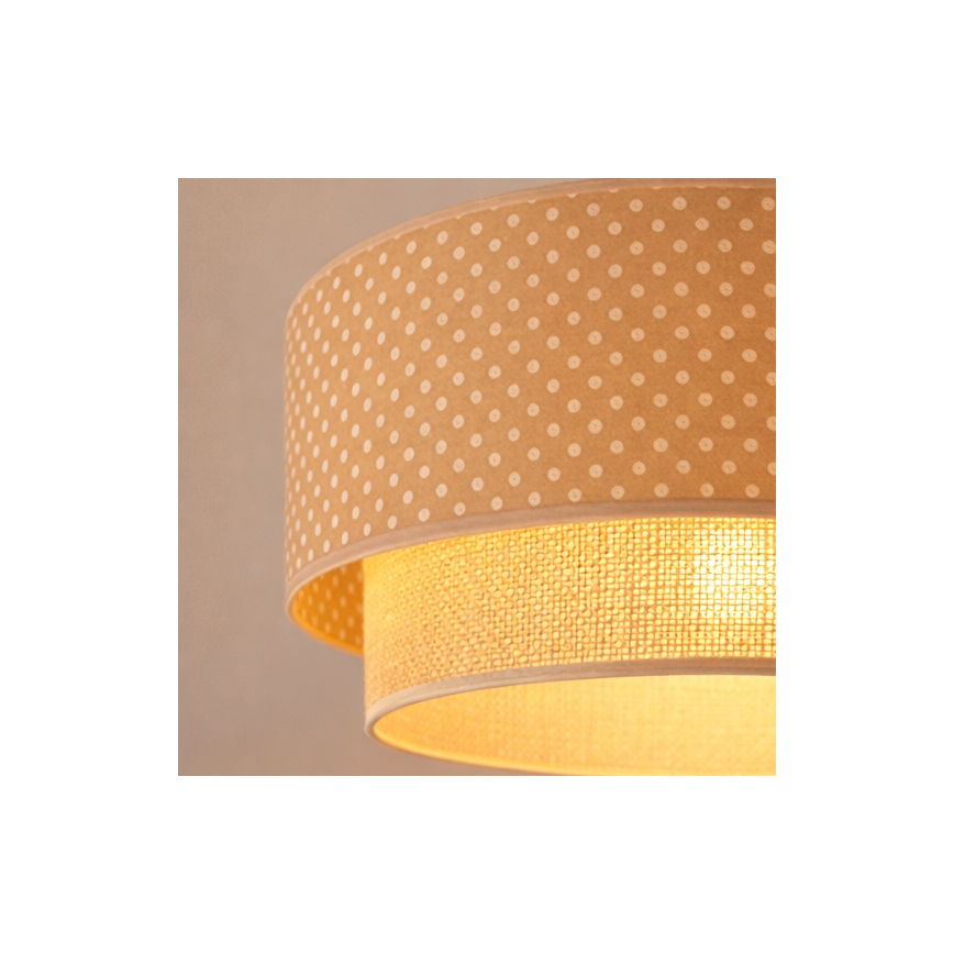 Brilagi - Lustre LED suspenso por cabo BOHO BOBO 1xE27/60W/230V Ø 40 cm, padrão de bolinhas bege/creme
