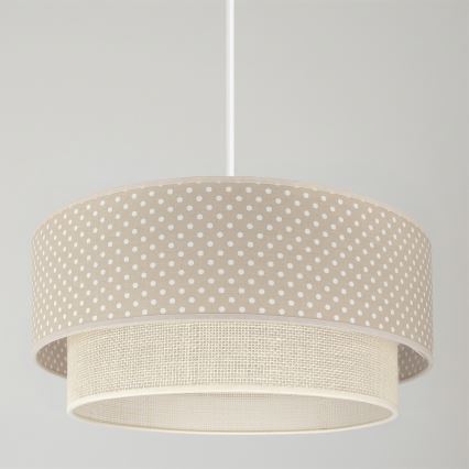 Brilagi - Lustre LED suspenso por cabo BOHO BOBO 1xE27/60W/230V Ø 40 cm, padrão de bolinhas bege/creme
