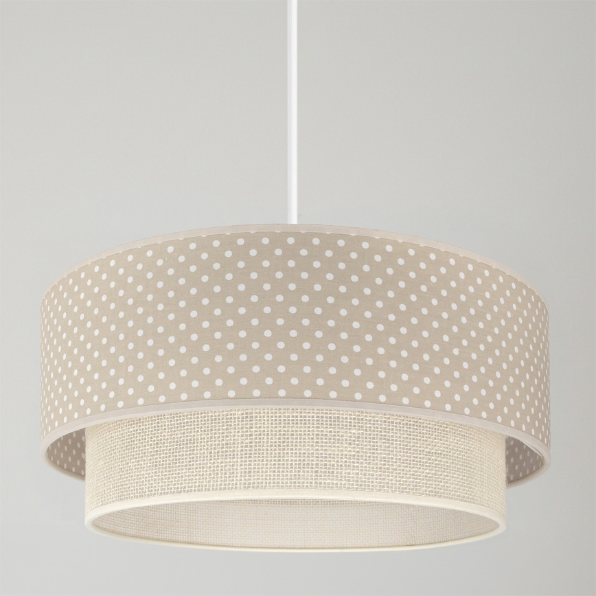Brilagi - Lustre LED suspenso por cabo BOHO BOBO 1xE27/60W/230V Ø 40 cm, padrão de bolinhas bege/creme