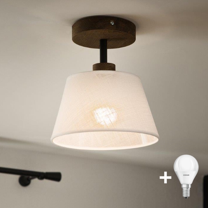 Brilagi - LED Plafon ANTHONY 1xE14/60W/230V carvalho nogueira/branco