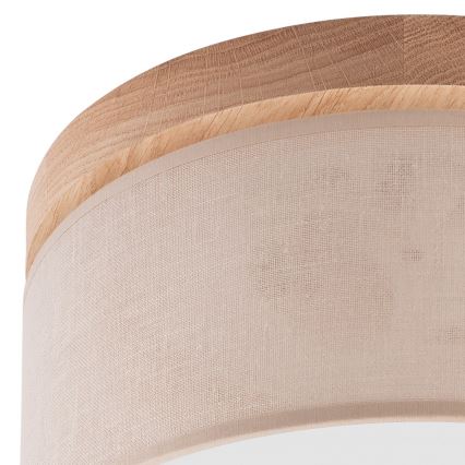 Brilagi - Luminária de Teto LED BELLADONNA 1xE27/15W/230V diâmetro 30 cm bege/carvalho