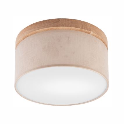 Brilagi - Luminária de Teto LED BELLADONNA 1xE27/15W/230V diâmetro 30 cm bege/carvalho