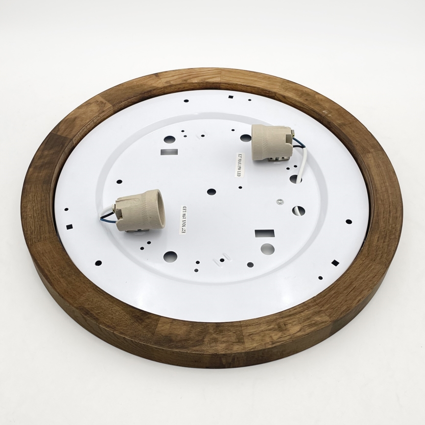 Brilagi - Luminária de Teto LED BELLADONNA 2xE27/15W/230V diâmetro 40 cm branco/carvalho nogueira