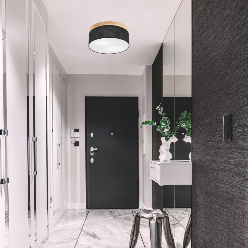 Brilagi - Luminária de Teto LED BELLADONNA 2xE27/15W/230V diâmetro 40 cm preto/pinho