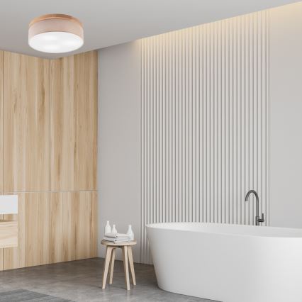 Brilagi - Luminária de Teto LED BELLADONNA 3xE27/15W/230V diâmetro 50 cm bege/carvalho