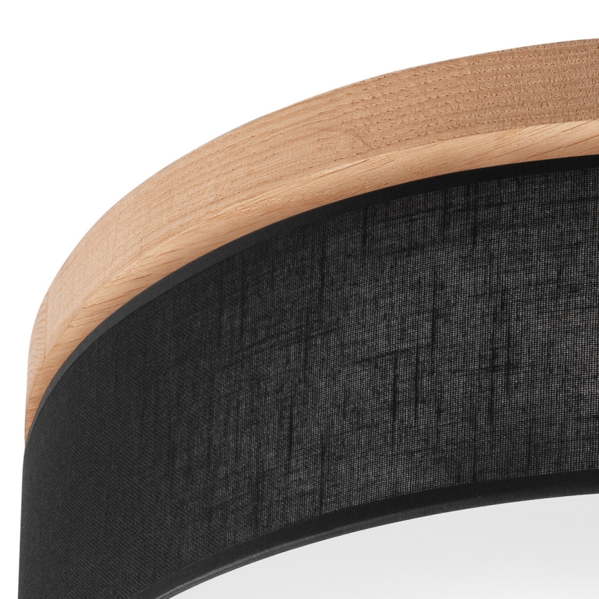 Brilagi - Luminária de Teto LED BELLADONNA 3xE27/15W/230V diâmetro 50 cm preto/carvalho