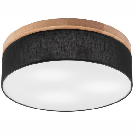 Brilagi - Luminária de Teto LED BELLADONNA 3xE27/15W/230V diâmetro 50 cm preto/carvalho