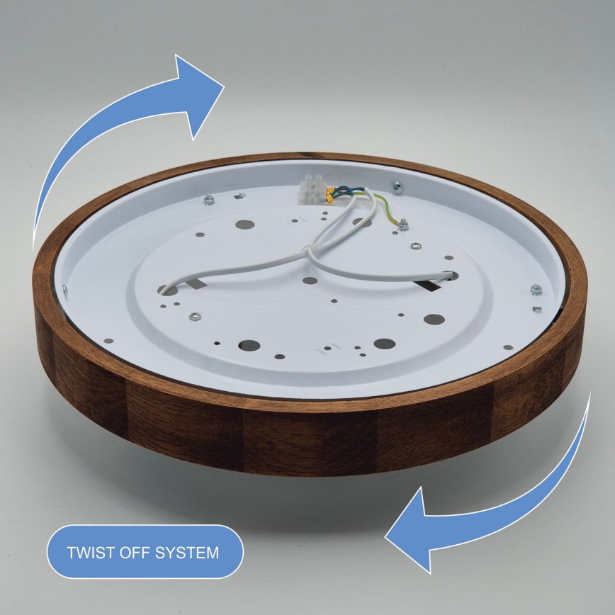 Brilagi - Luminária de Teto LED CARVALHO SLIM 2xE27/60W/230V carvalho cerejeira diâmetro 37 cm