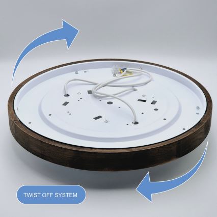 Brilagi - Luminária de Teto LED CARVALHO SLIM 3xE27/60W/230V carvalho nogueira diâmetro 47 cm