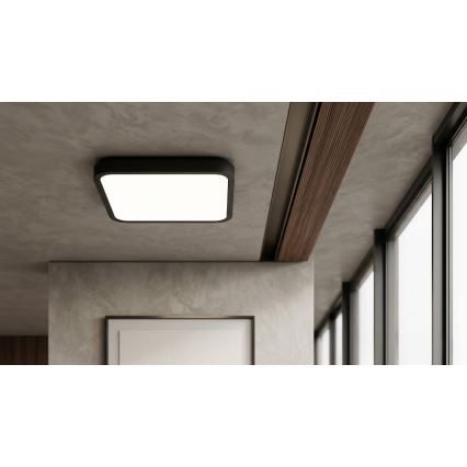 BRILAGI - Plafon LED para casa de banho com sensor ZENNA LED/24W/230V 34,5x34,5 cm IP44 preto + controlo remoto