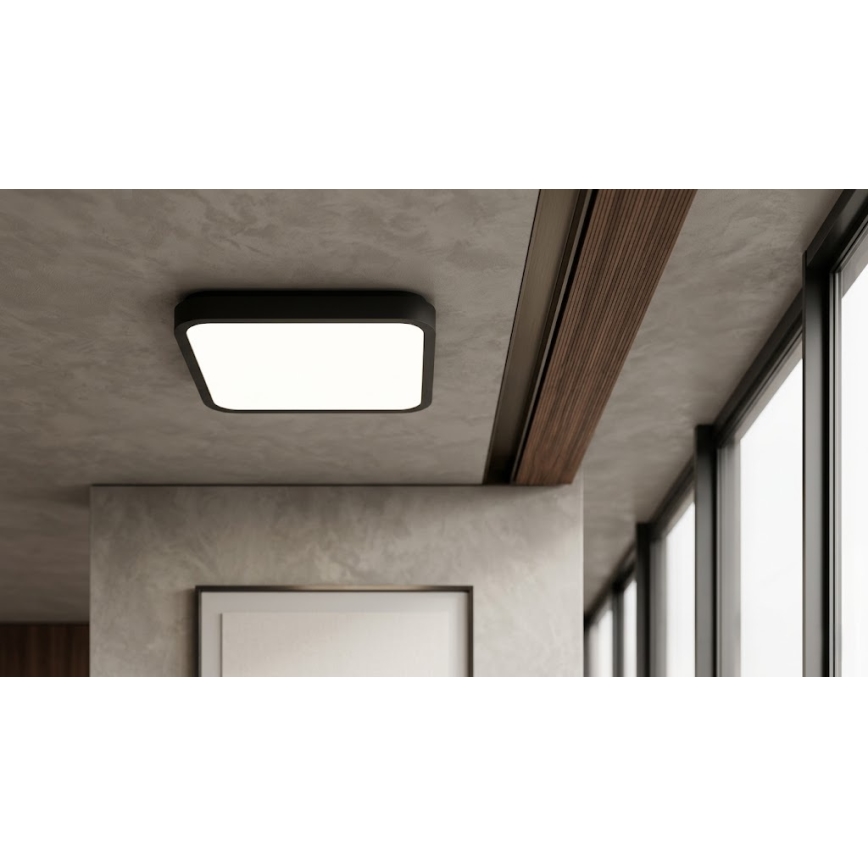 BRILAGI - Plafon LED para casa de banho com sensor ZENNA LED/24W/230V 34,5x34,5 cm IP44 preto + controlo remoto
