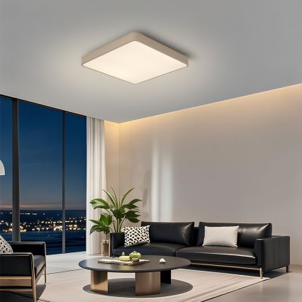 Brilagi - Candeeiro de tecto LED dimerizável POOL LED/36W/230V 3000-6000K 40x40 cm bege + comando remoto