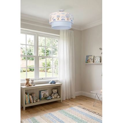 Brilagi - Plafon LED infantil BOBO 1xE27/60W/230V pr. 40 cm creme/azul/ursinhos
