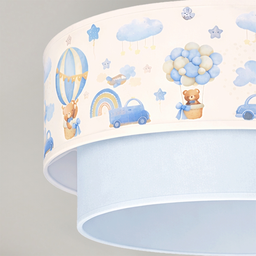 Brilagi - Plafon LED infantil BOBO 1xE27/60W/230V pr. 40 cm creme/azul/ursinhos