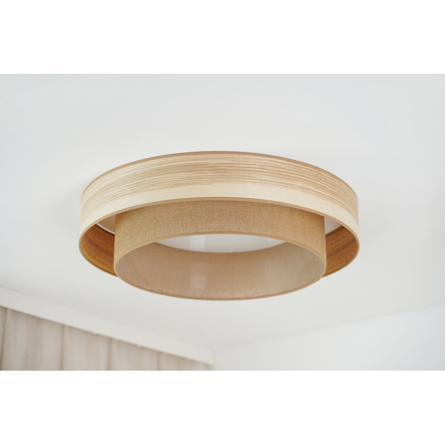 Brilagi - Plafon LED MONTANA BOHO LED/26W/230V diâmetro 60 cm castanho