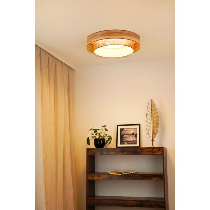 Brilagi - Plafon LED MONTANA BOHO LED/26W/230V diâmetro 60 cm castanho