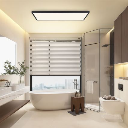 Brilagi - Candeeiro de tecto LED para casa de banho FRAME LED/96W/230V 120x60 cm 3000/4000/6000K IP44 preto
