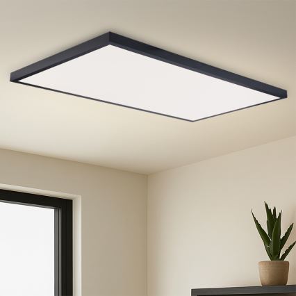 Brilagi - Candeeiro de tecto LED para casa de banho FRAME LED/96W/230V 120x60 cm 3000/4000/6000K IP44 preto