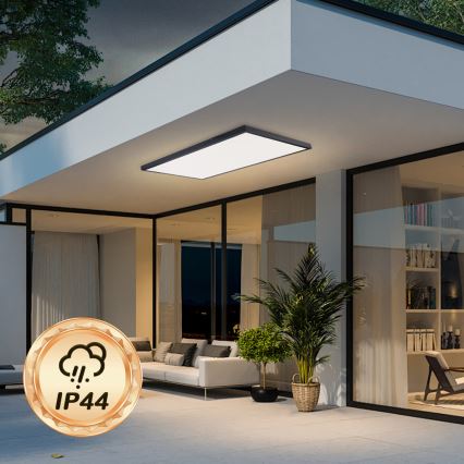 Brilagi - Candeeiro de tecto LED para casa de banho FRAME LED/96W/230V 120x60 cm 3000/4000/6000K IP44 preto