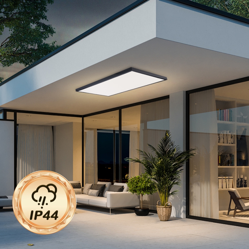 Brilagi - Candeeiro de tecto LED para casa de banho FRAME LED/96W/230V 120x60 cm 3000/4000/6000K IP44 preto