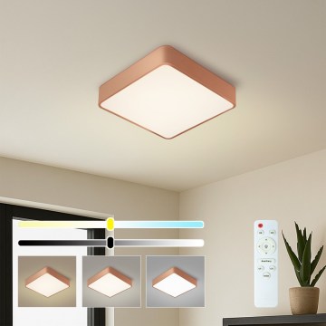 BRILAGI - LED Plafon regulável POOL SQUARE LED/36W/230V 3000-6000K 40x40 cm cobre + controlo remoto