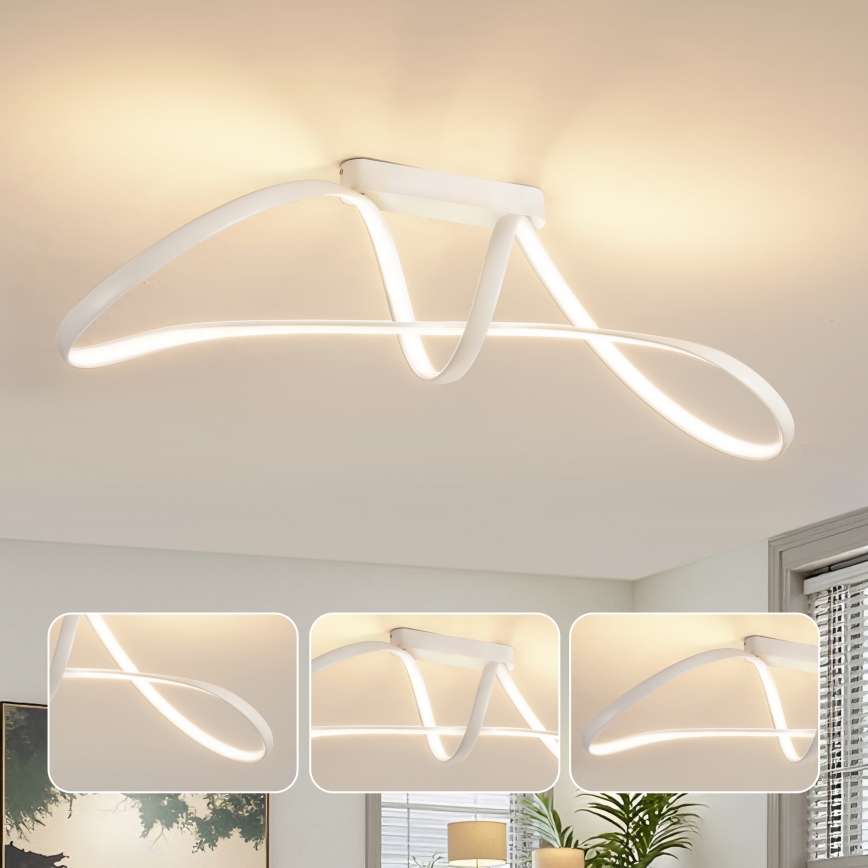 Brilagi - Lustre de teto LED dimerizável TWISTER LED/60W/230V 3000-6000K branco + controlo remoto