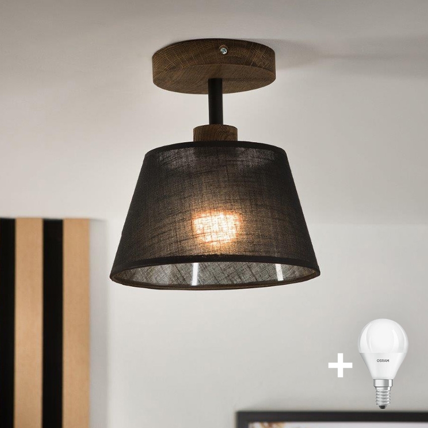 Brilagi - LED Plafonier ANTHONY 1xE14/60W/230V carvalho nogueira/preto