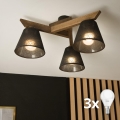 Brilagi - LED Plafonier ANTHONY 3xE14/40W/230V carvalho nogueira/preto