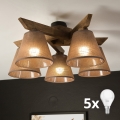 Brilagi - LED Plafonier ANTHONY 5xE14/40W/230V carvalho nogueira/marrom