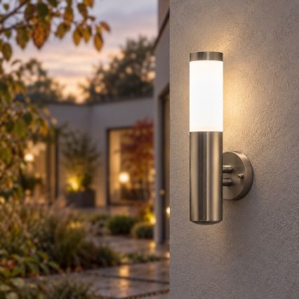 BRILAGI - Aplique de parede exterior LED regulável ELIA 1xE27/6W/230V 2700-6500K IP44 Wi-Fi cromado fosco