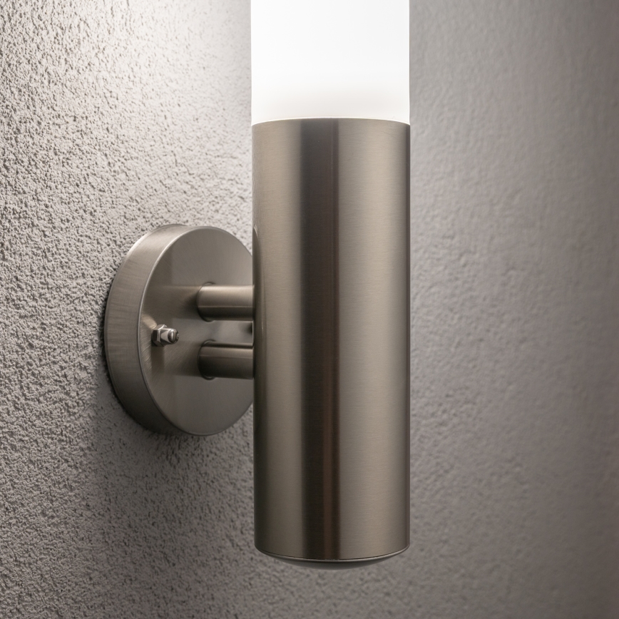 BRILAGI - Aplique de parede exterior LED regulável ELIA 1xE27/6W/230V 2700-6500K IP44 Wi-Fi cromado fosco