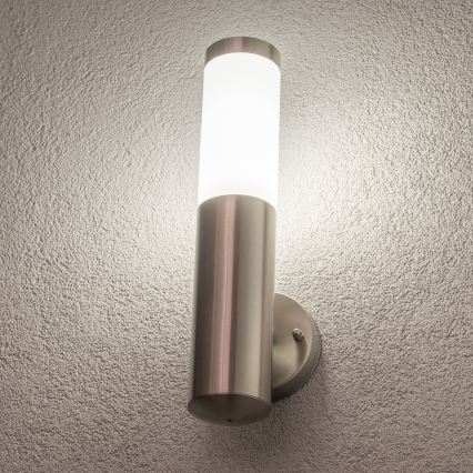 BRILAGI - Aplique de parede exterior LED regulável ELIA 1xE27/6W/230V 2700-6500K IP44 Wi-Fi cromado fosco