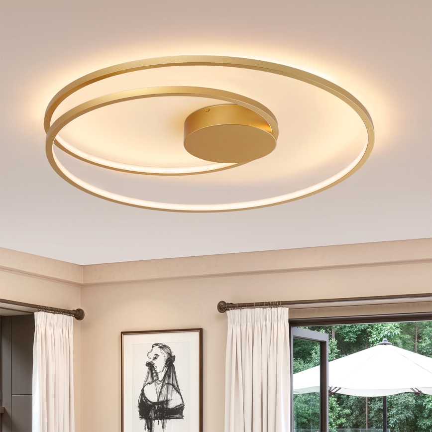 Brilagi - Candeeiro de teto LED dimerizável TWISTER LED/105W/230V 3000–6000K Ø 100 cm dourado + controlo remoto