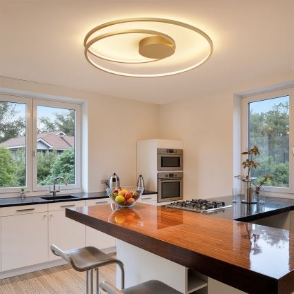 Brilagi - Candeeiro de teto LED dimerizável TWISTER LED/105W/230V 3000–6000K Ø 100 cm dourado + controlo remoto