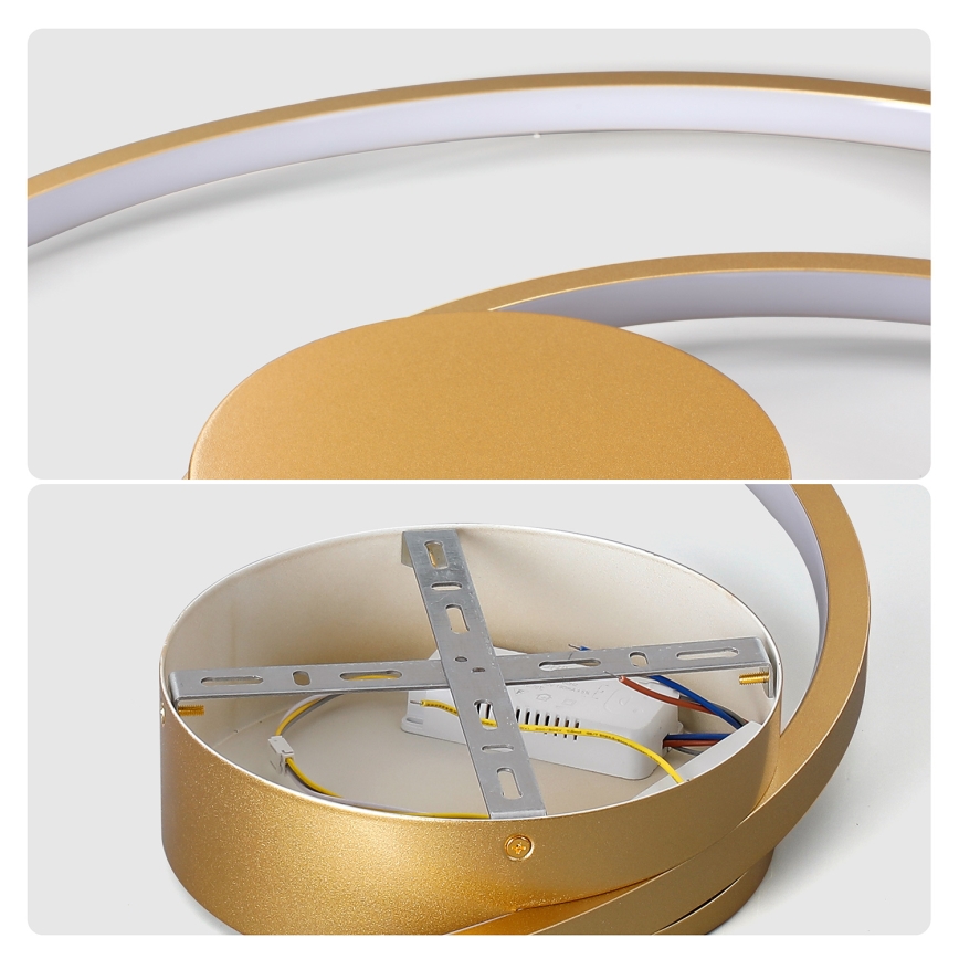 Brilagi - Candeeiro de teto LED dimerizável TWISTER LED/105W/230V 3000–6000K Ø 100 cm dourado + controlo remoto