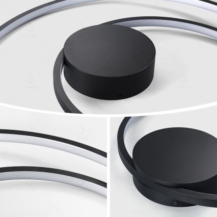 Brilagi - Plafon LED regulável TWISTER LED/105W/230V 3000-6000K Ø 100 cm preto + comando remoto