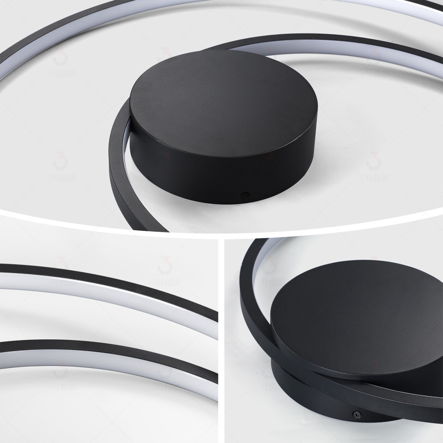 Brilagi - Plafon LED regulável TWISTER LED/105W/230V 3000-6000K Ø 100 cm preto + comando remoto