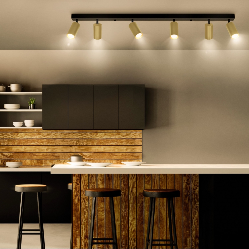 Brilagi - Spot LED RGBW dimável SELE GOLDEN 6xGU10/6,5W/230V 2700-6500K preto/dourado