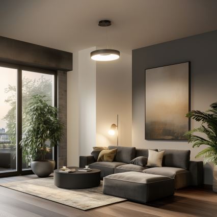 Brilagi - Lustre LED dimerizável suspenso por cabo FALCON II LED/67W/230V 3000-6500K Ø 40 cm preto + controlo remoto