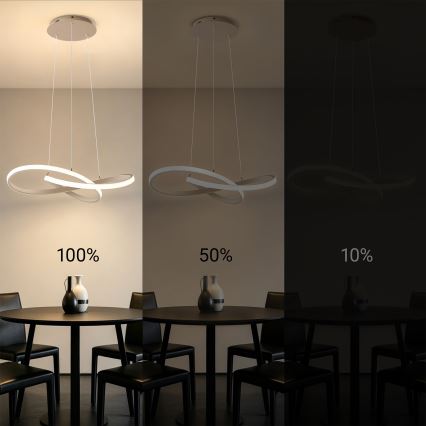 Brilagi - Lustre LED dimerizável suspenso por cabo INFINITY LED/55W/230V 3000-6000K 50x50 cm bege + comando remoto