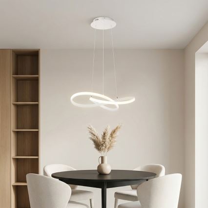 Brilagi - Lustre suspenso em cabo INFINITY regulável LED/55W/230V 3000-6000K 50x50 cm branco + comando remoto