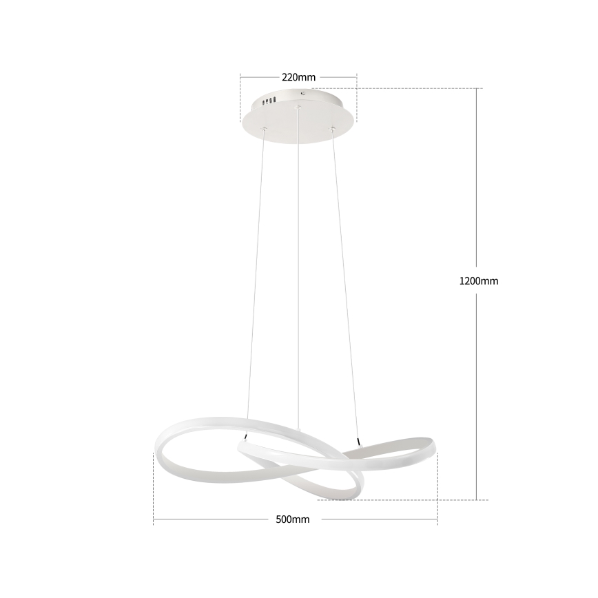 Brilagi - Lustre suspenso em cabo INFINITY regulável LED/55W/230V 3000-6000K 50x50 cm branco + comando remoto