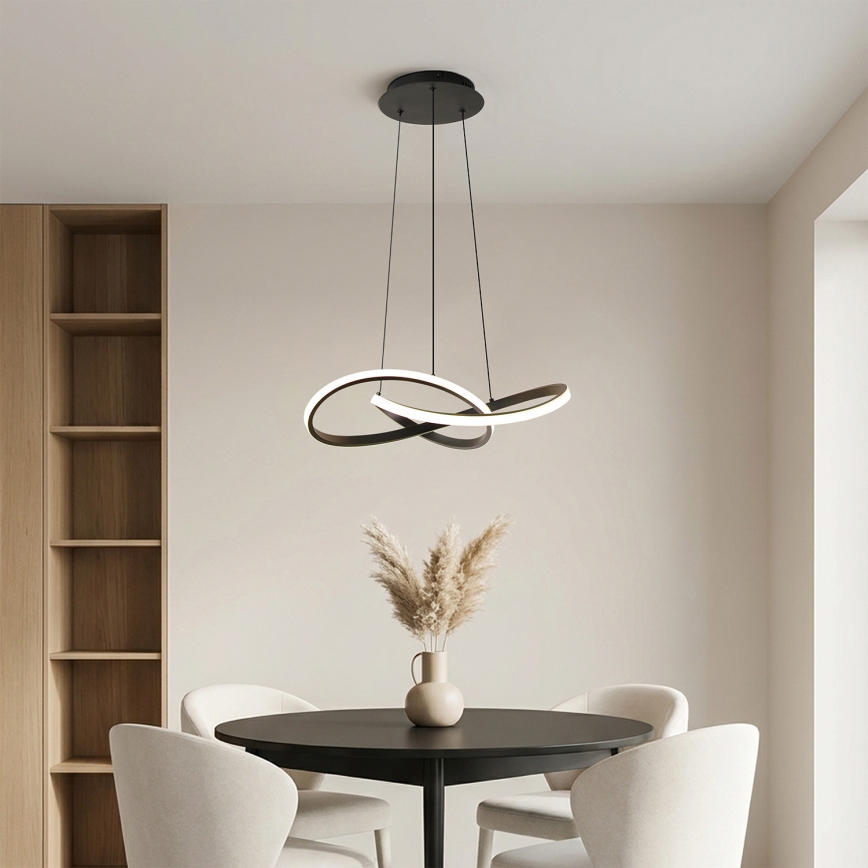 Brilagi - Lustre LED dimmerizável em cabo INFINITY LED/55W/230V 3000-6000K 50x50 cm preto + comando remoto