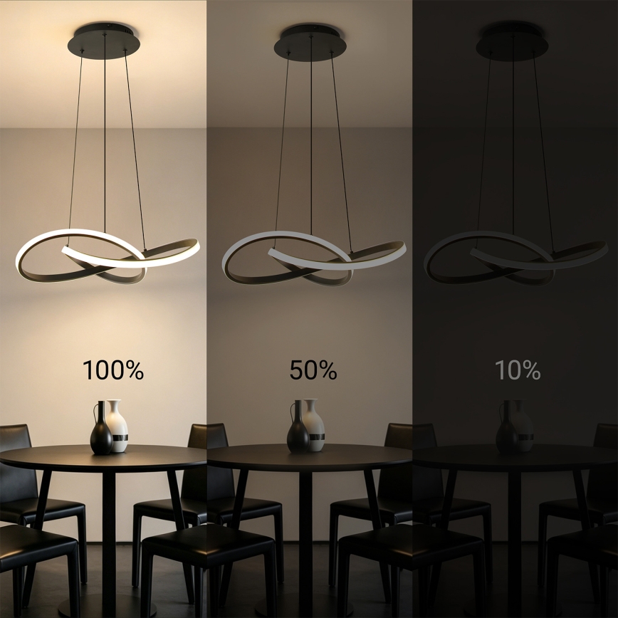 Brilagi - Lustre LED dimmerizável em cabo INFINITY LED/55W/230V 3000-6000K 50x50 cm preto + comando remoto